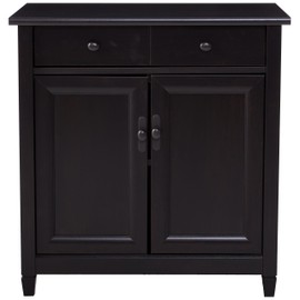 Sauder 408696 Edge Water Utility Cart/Stand, L: 28.19" x W: 19.45" x H: 29.02", Estate Black finish