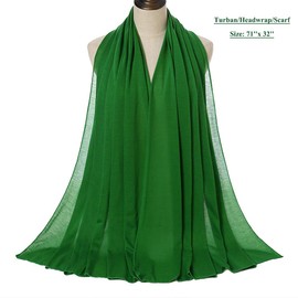 Harewom Headwrap for Women Scarf Long Fashion Warm Stretch AfricanTurban Headband for Winter Braid Locs Curly Hair Brilliant Green