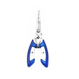 Fishing Plier, Fish Lip Gripper Muti-Function Pliers, Braid Cutters Split Ring Pliers Hook Remover Fish Holder Multi Tools Fishing Accessories Tackle - Blue