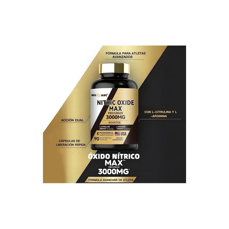 Nitric Oxide Max 3000mg Con 90caps L-arginina Y L-citrulline