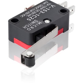 JANDECCN 10Pcs Lead Limit Switch Hinge Roller Lever Arm, SPDT 1NO 1NC Snap Action Micro Switch V-156-1C25