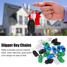 Pssopp 20Pcs Slipper Keychain, 3D Slipper Sandal Keyring Mini Shoe Keychain School Bag Pendant Slipper Key Ring Pendant for Backpacks Gifts for Kids Boys Girls