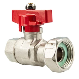 'Tecuro Brass Ball Valve – 3/4 Inch Union Nut x 1/2 Female Thread Butterfly Handle Red