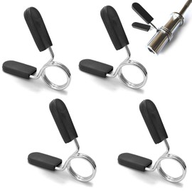 QIUZSE 4 Piezas Abrazadera para Barra de Pesas, 1 Pulgadas/25mm DiáMetro, Clips con Cuello de Resorte con Mancuernas, EstáNdar Mancuerna Bloqueo, Abrazadera Mancuerna Barra