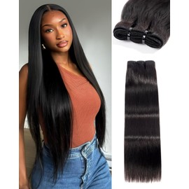 Arabella Real 15A Bundles Human Hair Straight Bundles Human Hair Natural Black Hair Bundles 100% Raw Vietnamese Human Hair Bundles Human Hair,Three Times the Lifespan,Raw Bundles Human Hair 26 Inch
