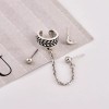 Patry Aretes Juego De 3 Piezas Luna Cadena Joyería Clip