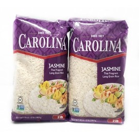 2 pack of Carolina River Rice 2lb Bag Since 1927 (Jasmine Thai Fragrant Long Grain Rice)