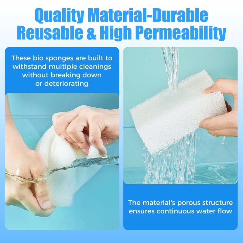 AQUANEAT 6-Pack Replacement Filter Sponge Pads, Aquarium Foam Insert Compatible