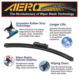 AERO Avenger 24"+20" Premium All-Season Windshield Wiper Blades OEM Replacement for Volvo S40 2009-2004 (Set of 2)