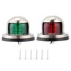 2pcs 12V Red Green LED Navigation Lights Stainless Steel Sailing