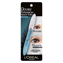 L'Oreal Paris, Mascara De Pestañas A Prueba De Agua Double Extension Beauty Therapy, 12 Ml
