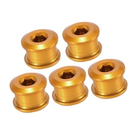 A ABSOPRO Set of 5 Bicycle Chainring Nuts Bolts Nut Gold Tone