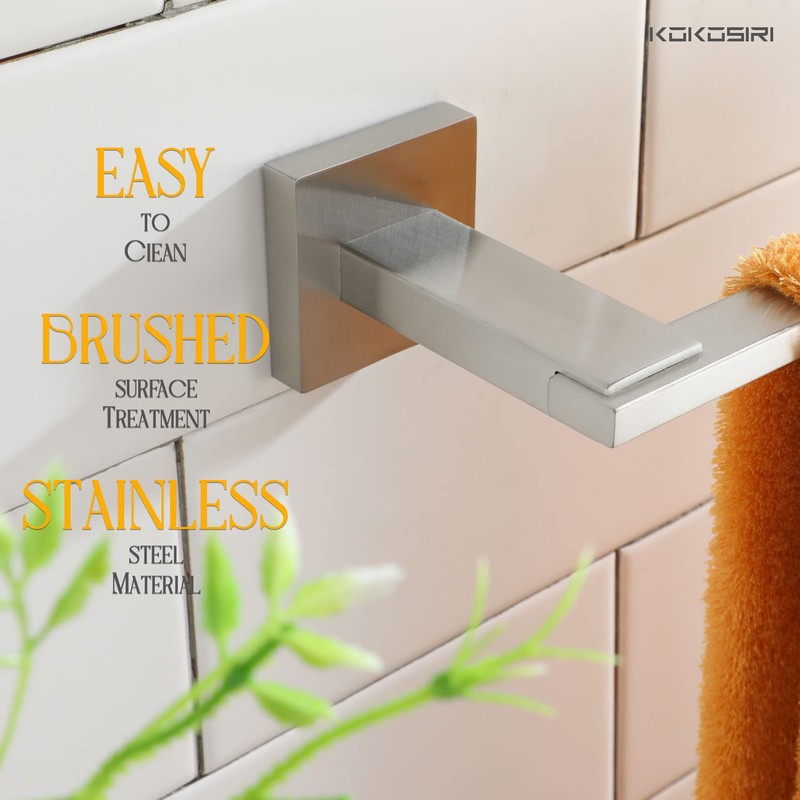 KOKOSIRI Towel Holder Brushed Nickel Bathroom Accessory Hand Towel Bars