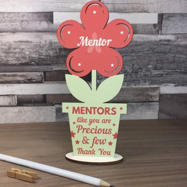 RED OCEAN MENTOR Gifts Wooden Flower Thank You Gift For Teacher Mentor Leaving Gift Keepsake