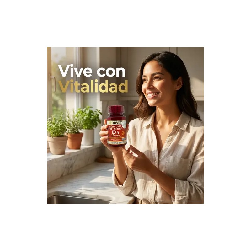 Cúrcuma Vitamina D3 Suplemento Godvit 30 Cápsulas 500mg