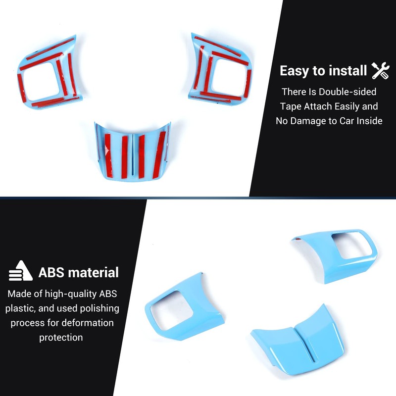 JeCar Interior Steering Wheel Decoration Trim Kits For Jeep Wrangler