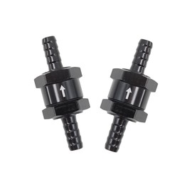 PDETVEO 2PCS 5/16 Inch Aluminium Alloy Fuel Check Valve, Non Return One Way Check Valve for Fuel Line Oil Petrol Diesel Gasoline Water, Black