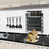 Skiileor Spice Rack Organizer with 28 Spice Jars, Black Lids，Spice