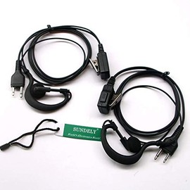 SUNDELY® 2x Clip-Ear Headset/Earpiece Mic For Icom Handheld Radio Walkie Talkie 2-Pin