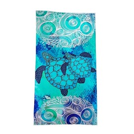 OFKAFEZV Microfibre Beach Towel, Turtle Beach Towel, 75 x 150 cm, Quick Drying, Sand-Proof Towel for Sports, Travel, Yoga, Camping, Beach, Gym (Turtle Green)