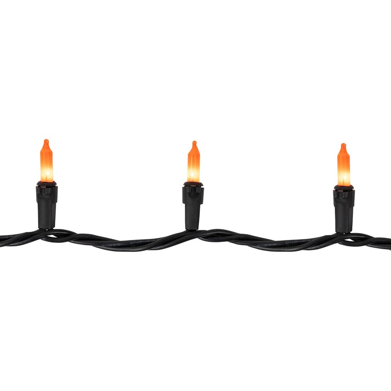 Northlight Mini Incandescent Christmas Lights - Orange - 20.25' Black