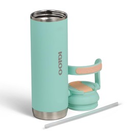 Igloo, 20 oz Sports Sipper, Reusable Travel Mug, Stainless Steel Insulated Hydration Cup for Hot & Cold Beverages, Seafoam