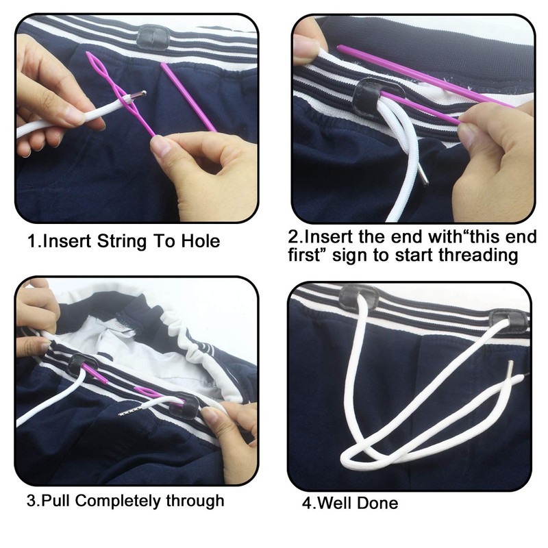 8 Pieces Drawstring Cords Replacement Drawstrings with Easy Threaders for