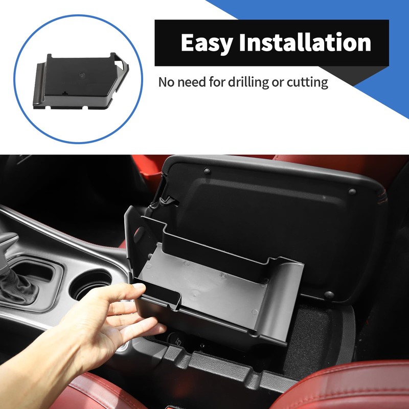 Voodonala for Dodge Challenger 2015-2024 Center Console Storage Tray Organizer