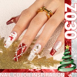 MelodySusie Velvet Red Gel Polish,0.5fl oz Soak Off UV LED Shimmer Red Sparkle Gel Polish Nail Art Manicure Salon DIY Nail Design Decoration at Home Christmas Gift for Women-z030