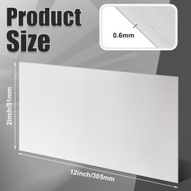 Otoolling 1 Pcs 430 Stainless Steel Sheet Metal 12 x 2 Inches 24GA Metal Plates Panel #4 Brushed Finish Magnetic Mount Board Wall Food Truck Restaurant Crafting Kitchen Floor Trailer Garage Gym