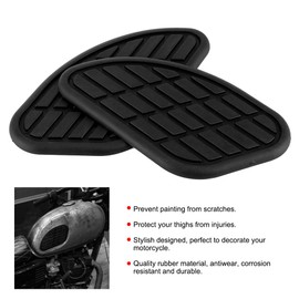 Motorcycle Pad, Pair of Rubber Motorcycle Fuel Traction Pad Protector Vintage Universal Knee Grip Decals Gas Fuel Knee Grip Protector for Motorcycle Decoration (Black)