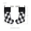VHC Brands Annie Black Check Stocking 12x20