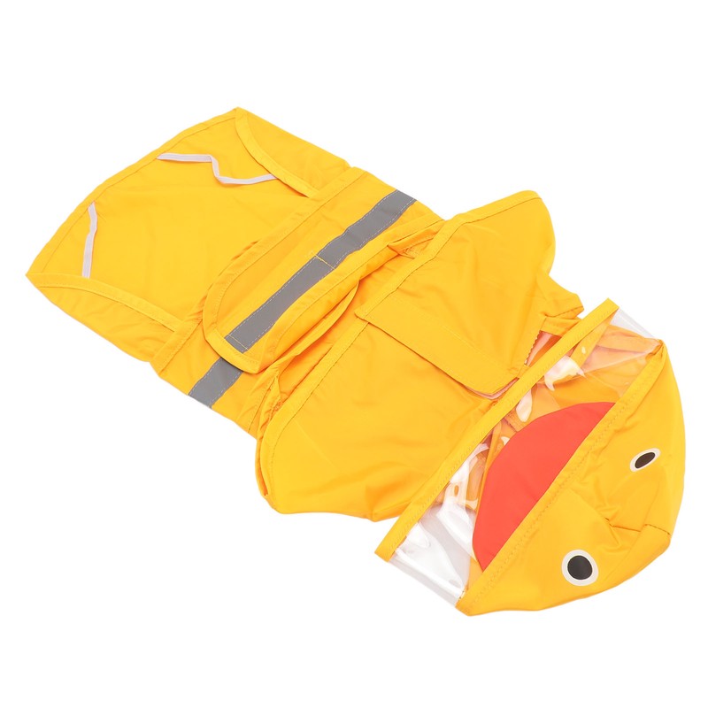 Dog Raincoat Waterproof Transparent PVC Brim Adjustable Hooded Dog Rain
