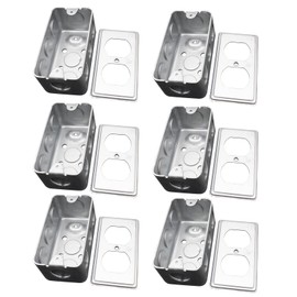 Heavy-Duty Metal Electrical Outlet Box - Galvanized Steel Enclosure, 10 x 1/2" & 6 x 3/4" Pre-Punched Knockouts, Silver (4" x 2"),UL Listed (6)