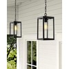 Beionxii Outdoor Pendant Light, Modern Exterior Hanging Porch Lantern, Black