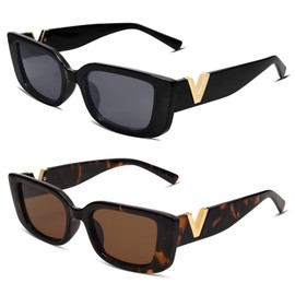 Allarallvr Rectangle Cat Eye Thin Sunglasses for Women 90s Retro Trendy Y2K Aesthetic Vintage Square Small Shades AR82037