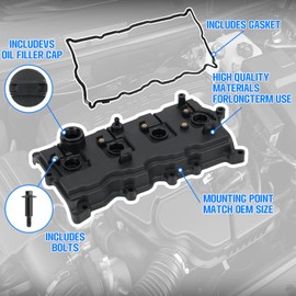 SEINECA Valve Cover with Gasket Bolts & Oil Cap, 2.5L Engine Cover Compatible with 2007-2012 Nissan Altima/Altima Hybrid/Sentra SE-R, Replace Part No.13264JA00A.