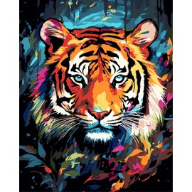 TARATH Paint by Numbers Adults, DIY Hand-Painted Oil Painting Canvas Kits, Beginners Paint by Numbers, Tiger for Home Decoration, No Frame (40 x 50 cm)