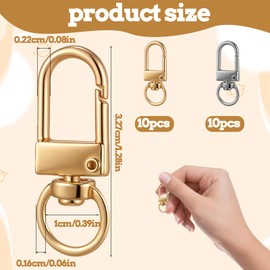 20 Pieces Small Lobster Claw Clasp Keychain Metal Lobster Claw Clasps, Swivel Lanyards Snap Hooks Key Chain Hooks DIY Claws Clasps Keychain Connector for Jewelry Purse Jewelry Art Crafts Making Bags