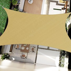 OOTONAT OOTONAT 16' x 20' Rectangular Sun Sail Shades Canopy UV Block Outdoor Shades for Patio Garden Backyard Pergola Shade Cover Sand