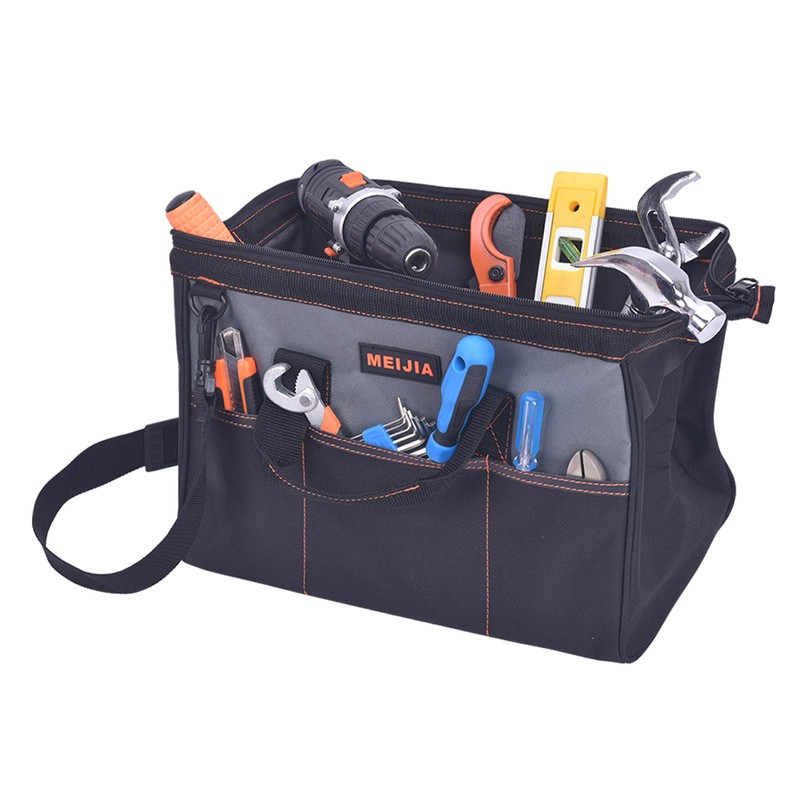 MEIJIA Portable Waterproof Tool Bag, Wide Mouth Open, Multi Inside