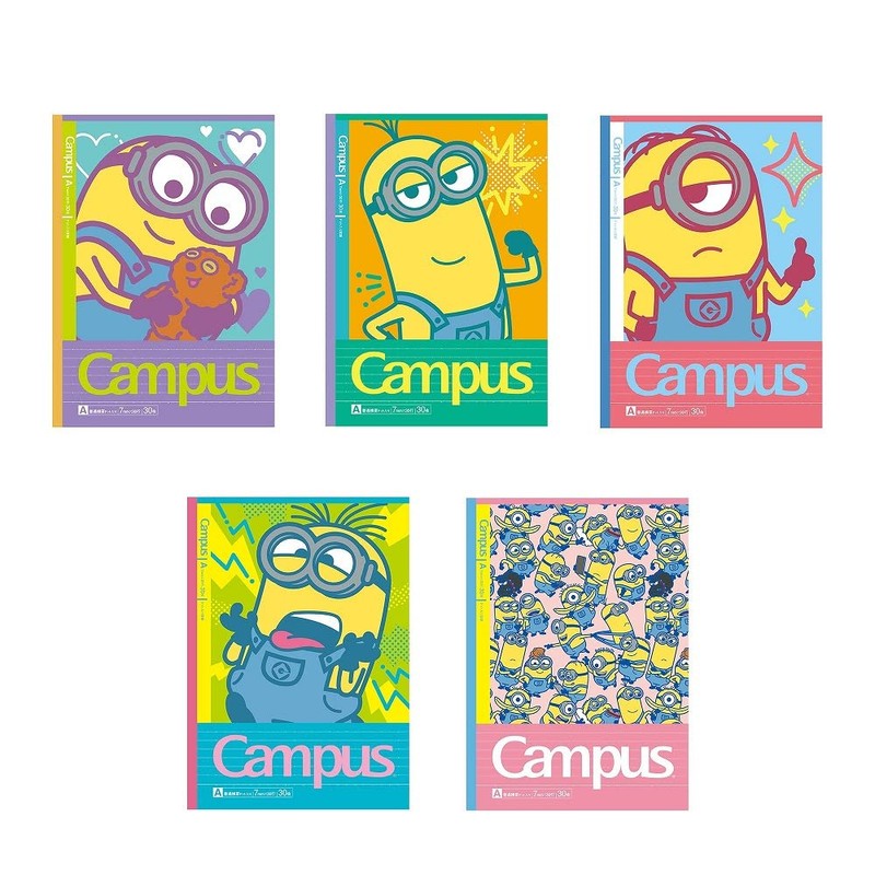 Showa Note 414520001 Minions Campus Notebook, Dotted Ruled, A-Ruled, Pack