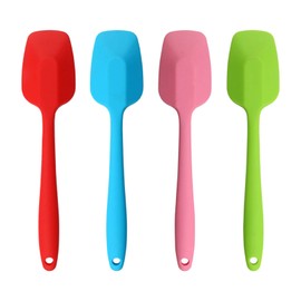 Espátulas de silicona, espátula de cuchara de goma de 10.6 pulgadas, resistente al calor, diseño de una pieza, sin costuras, antiadherentes, raspadore