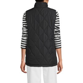 Lands' End Womens FeatherFree Onion Quilted Insulated Vest Black Regular Small