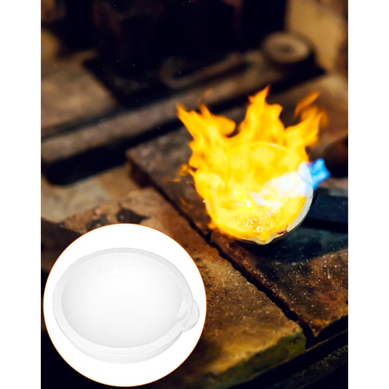 QWORK Ceramic Crucible Bowl, 4 Pcs Quartz Melting Dishes Pot