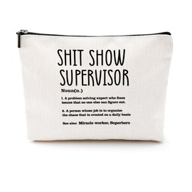 CQM Supervisor Gifts for Women Sarcastic Makeup Bag Thank You Gifts Cosmetic Bag Funny Zipper Pouch Boss Farewell Appreciation Gifts for Coworkers Mentor Manager Leader Christmas Birthday Gifts