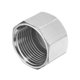sourcing map Hex End Cap 304 Stainless Steel Nut, NPT 1" Female Thread Pipe Fitting, Gas Line Water Line Stop Valve Cap Tubing Ends for Plumbing Fittings, Silver Tone