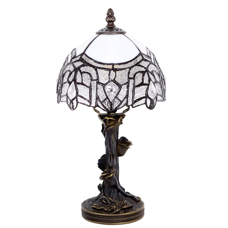 Small Tiffany Table Lamp Stained Glass Desk Lamp White Bending