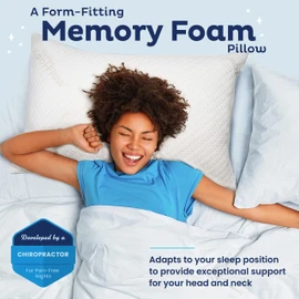 Snuggle-Pedic Shredded Memory Foam Pillow - The Original Cool Pillows for Side, Stomach & Back Sleepers - Sleep Support That Keeps Shape - College Dorm Room Essentials for Girls and Guys - Queen