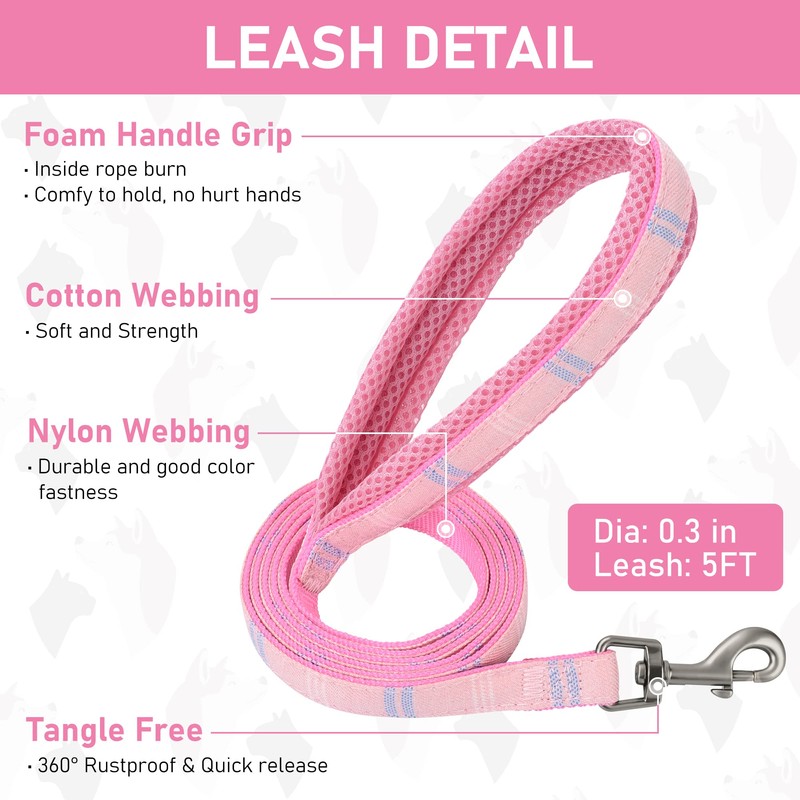 GAMUDA Small Dog Harness Collar and Leash Set, Step in